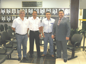 O Presidente do CRC/MS, Contador Ruberlei Bulgarelli e os Profissionais Contábeis: Vilmon Batista dos Santos, Valdir Antonio Balbino e Ivaldo de Albuquerque Cavalcante.