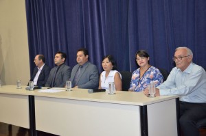 Mesa de Autoridades: Ruberlei Bulgarelli; Roberto Amorim; Cícero Rosa Vilela; Fernando Camilo; Roseni Macedo e Maria Leny.(Foto: Luiz Henrique)